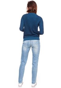 Wrangler - DAMSKI SWETER WRANGLER TWO TONE KNIT NAVY W81081P35 112132225. Materiał: dzianina, bawełna #9