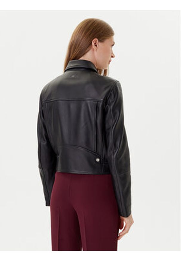 BOSS Kurtka skórzana Sayuri 50548471 Czarny Regular Fit. Kolor: czarny. Materiał: skóra