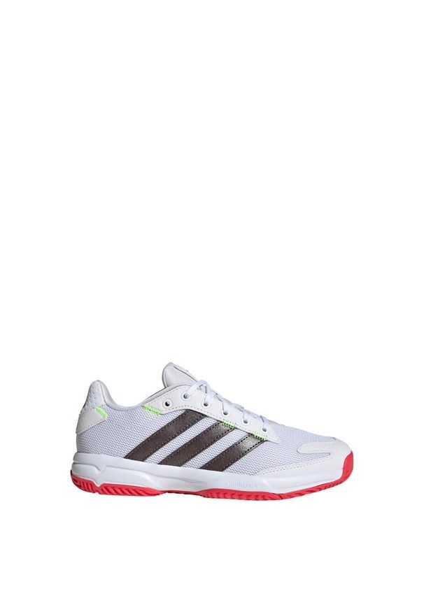 Adidas - Buty Stabil Indoor Kids. Kolor: czerwony, biały, wielokolorowy. Materiał: materiał. Sport: piłka ręczna