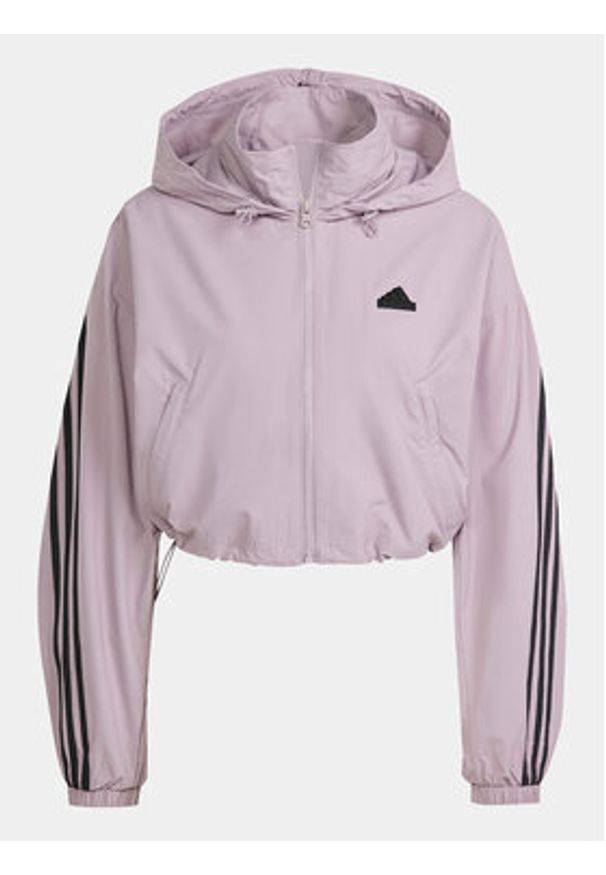 Adidas - adidas Kurtka przejściowa Future Icons 3-Stripes IP1573 Fioletowy Loose Fit. Kolor: fioletowy. Materiał: syntetyk