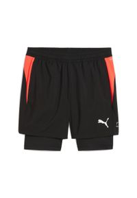 Puma - Męskie spodenki 2 w 1 do padla INDIVIDUAL PUMA Black. Kolor: czarny