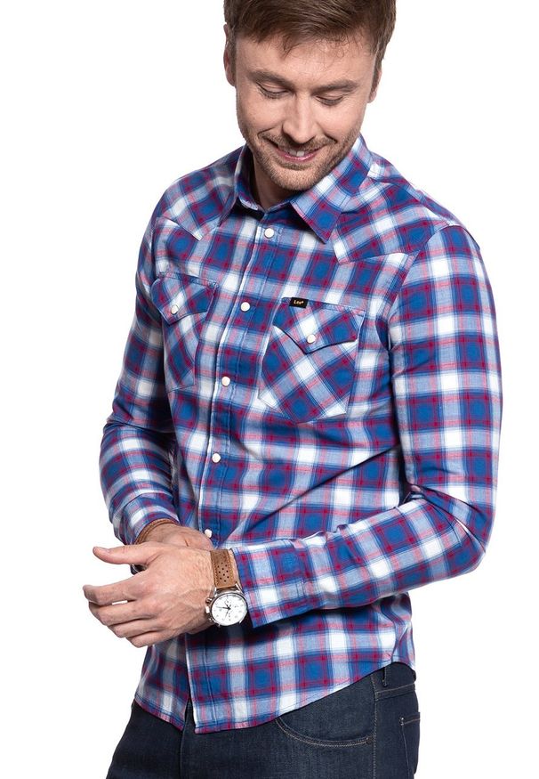 Lee - KOSZULA LEE WESTERN SHIRT LIMOGES L643GIFE 112115355. Materiał: materiał. Wzór: kratka