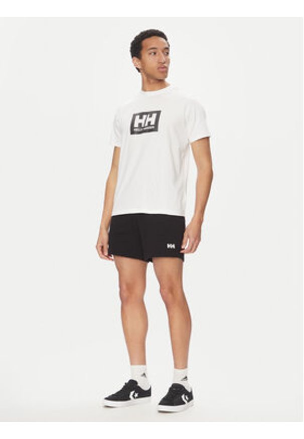 Helly Hansen T-Shirt Box 54597 Biały Regular Fit. Kolor: biały. Materiał: bawełna