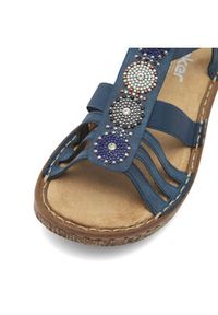 Rieker Sandały 628G9-16 Granatowy. Kolor: niebieski. Materiał: skóra #8