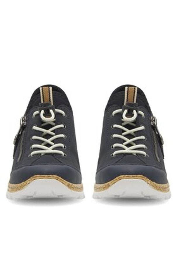 Rieker Sneakersy N4263-14 Granatowy. Kolor: niebieski. Materiał: skóra