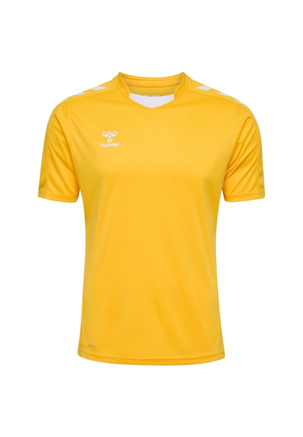Jersey Hummel Core XK Poly. Kolor: wielokolorowy, żółty, pomarańczowy. Materiał: jersey. Sport: piłka nożna, fitness