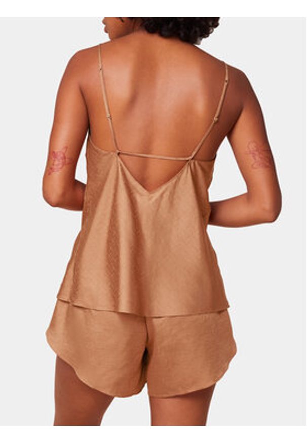 Triumph Piżama Silky Sensuality 10218279 Brązowy Relaxed Fit. Kolor: brązowy. Materiał: lyocell
