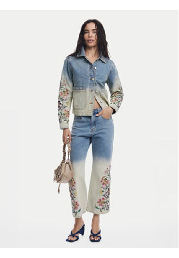 Desigual Kurtka jeansowa Houston 25SWED06 Niebieski Regular Fit. Kolor: niebieski. Materiał: bawełna