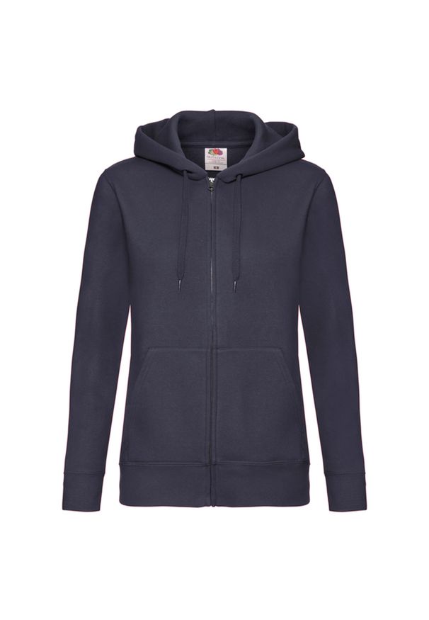 FRUIT OF THE LOOM - Bluza Damska Premium Z Kapturem. Typ kołnierza: kaptur. Kolor: niebieski