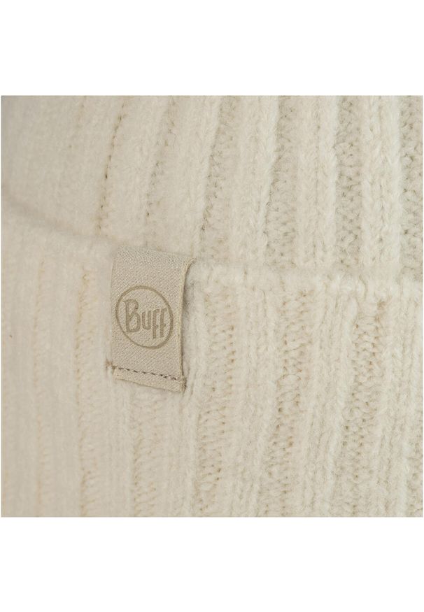 Buff - Czapka zimowa dla dorosłych z wełną merino BUFF Knitted Beanie Nilan. Kolor: biały. Materiał: wełna. Sezon: zima
