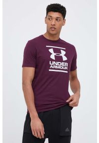Under Armour t-shirt funkcyjny kolor fioletowy z nadrukiem 1326849-101. Kolor: fioletowy. Materiał: dzianina. Wzór: nadruk
