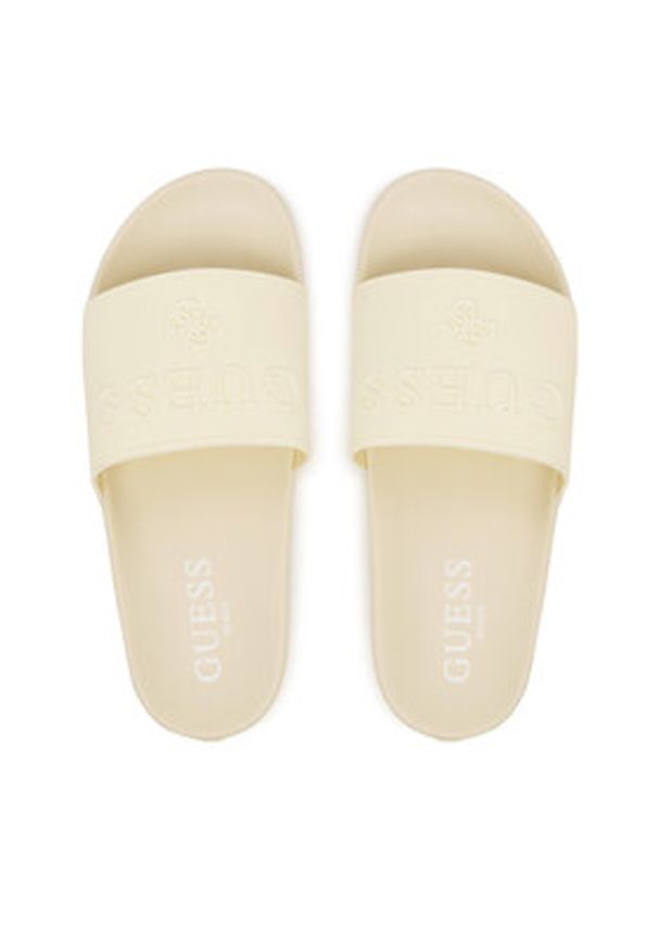 Guess Klapki E6GZ17 BB00F Kremowy. Kolor: kremowy. Materiał: syntetyk