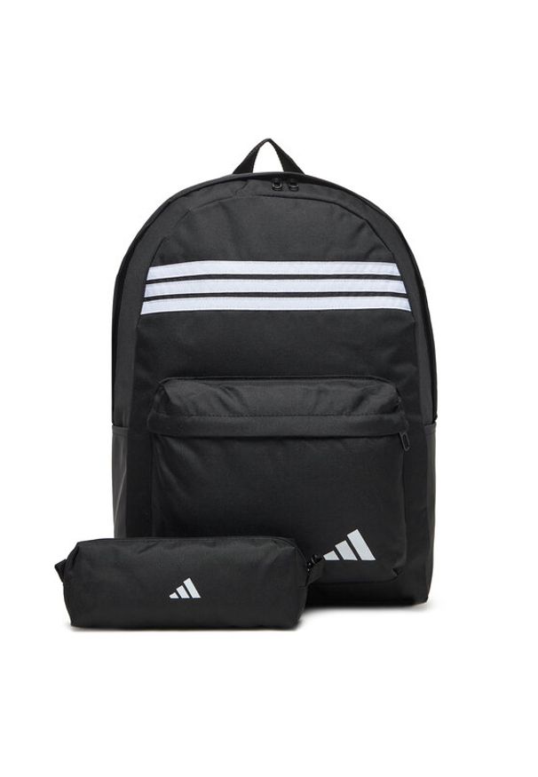 Adidas - adidas Plecak Classic 3-Stripes Horizontal JZ3321 Czarny. Kolor: czarny. Materiał: materiał