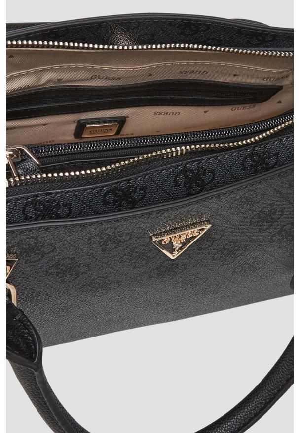 Guess - GUESS Czarna klasyczna torebka damska Noelle. Kolor: czarny. Materiał: skórzane. Styl: klasyczny