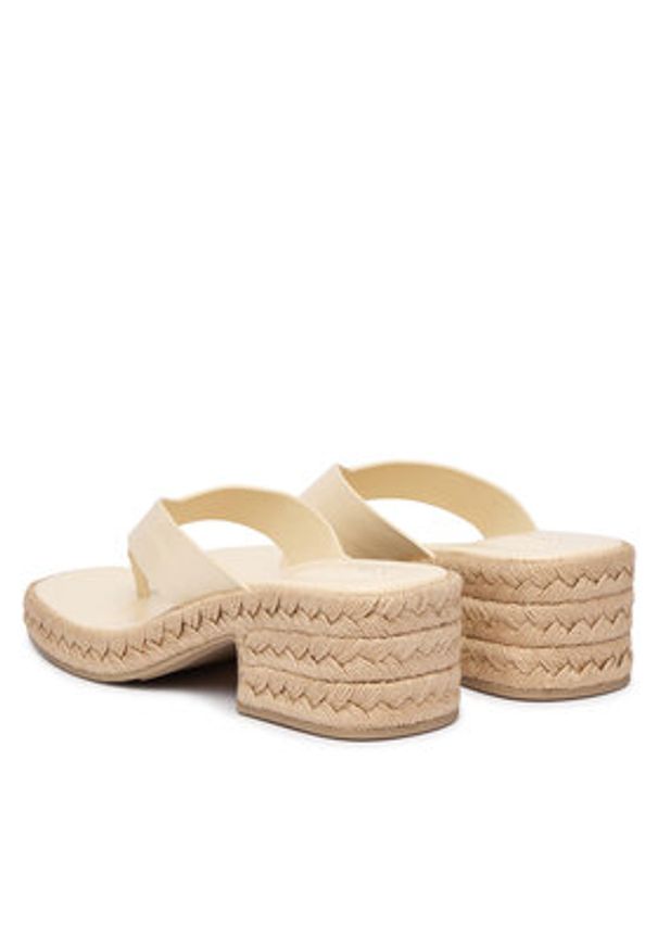 Calvin Klein Japonki Block Heel Espa 50 Thong Lth HW0HW02902 Beżowy. Kolor: beżowy. Materiał: skóra