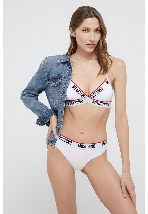 Moschino Underwear Biustonosz kolor biały. Kolor: biały. Materiał: dzianina