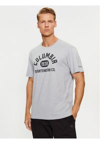 columbia - Columbia T-Shirt CSC Basic Logo™ Short Sleeve Szary Regular Fit. Kolor: szary. Materiał: syntetyk, bawełna