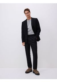 Reserved - Marynarka regular z dodatkiem wełny - czarny. Kolor: czarny. Materiał: wełna #1
