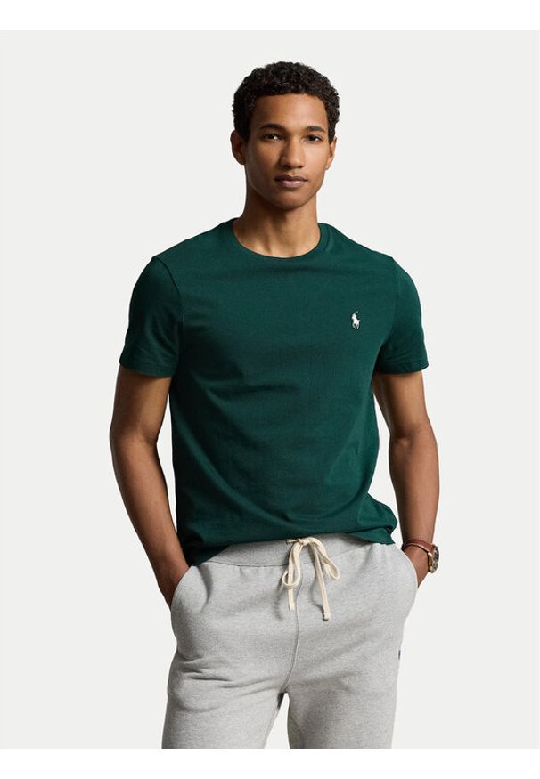 Polo Ralph Lauren T-Shirt 710671438378 Zielony Custom Slim Fit. Typ kołnierza: polo. Kolor: zielony. Materiał: bawełna