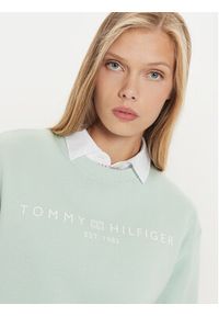 TOMMY HILFIGER - Tommy Hilfiger Bluza Logo WW0WW39791 Zielony Regular Fit. Kolor: zielony. Materiał: bawełna #5