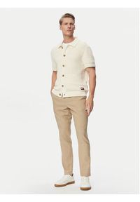 TOMMY HILFIGER - Tommy Hilfiger Chinosy Harlem MW0MW42336 Beżowy Regular Fit. Kolor: beżowy. Materiał: len #2