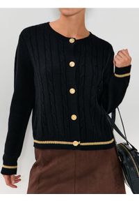 Sinsay - Rozpinany sweter na guziki - czarny. Kolor: czarny #1