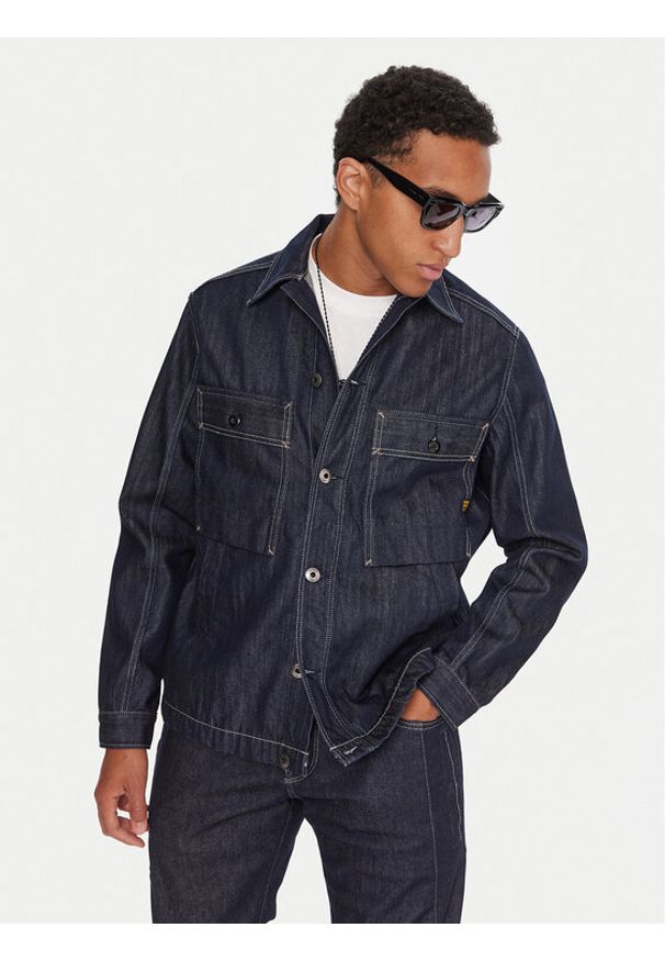 G-Star RAW - G-Star Raw Koszula jeansowa Mosa D26462-D577 Granatowy Relaxed Fit. Kolor: niebieski. Materiał: bawełna