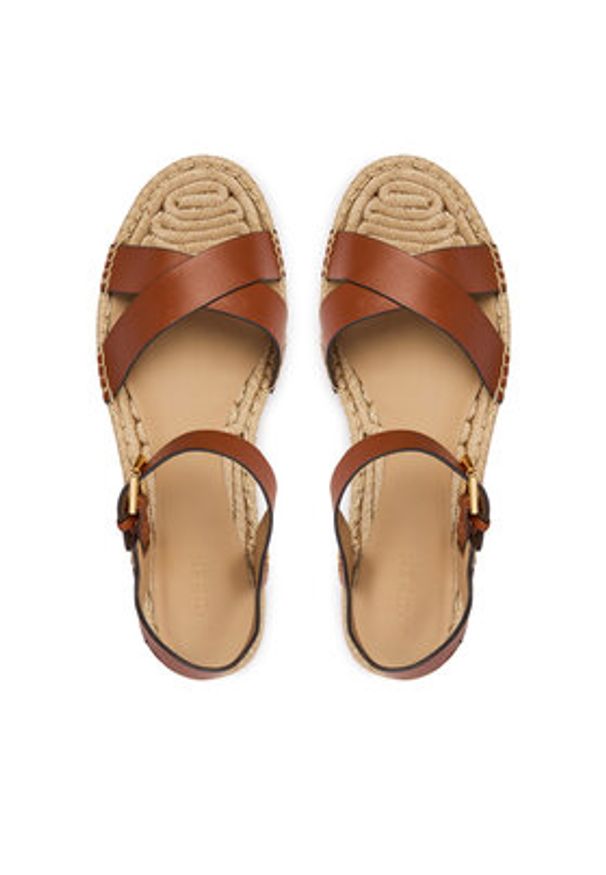 Lauren Ralph Lauren - LAUREN RALPH LAUREN Espadryle 802P06400001 Brązowy. Kolor: brązowy. Materiał: skóra