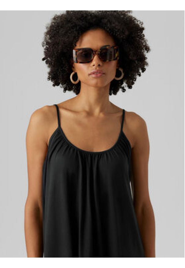 Vero Moda Sukienka letnia Luna 10286077 Czarny Regular Fit. Kolor: czarny. Materiał: syntetyk, bawełna. Sezon: lato