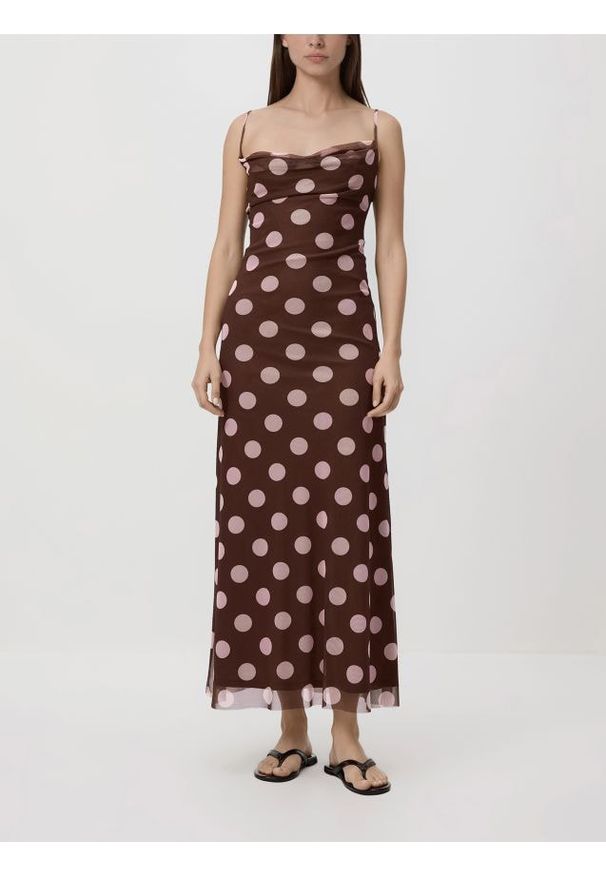 Reserved - Sukienka w groszki - wielobarwny. Materiał: dzianina. Wzór: grochy. Typ sukienki: proste