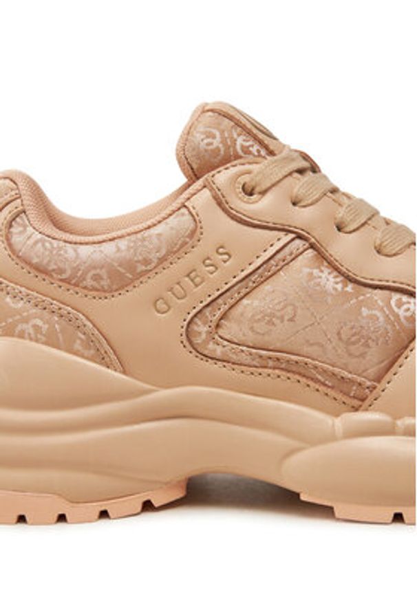 Guess Sneakersy Samnie FLFSAM FAL12 Beżowy. Kolor: beżowy. Materiał: materiał