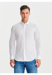 Pako Lorente - PAKO LORENTE – Biała bawełniana koszula męska. Kolor: czarny, biały, niebieski. Materiał: bawełna. Długość rękawa: długi rękaw. Długość: długie. Wzór: gładki #1