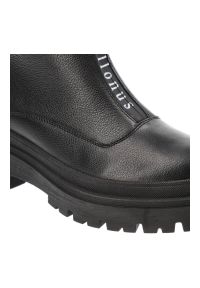 Czarne Botki Pollonus Ocieplane Buty Damskie. Kolor: czarny. Materiał: skóra, futro, syntetyk. Szerokość cholewki: normalna. Wzór: aplikacja. Sezon: zima. Styl: elegancki #3