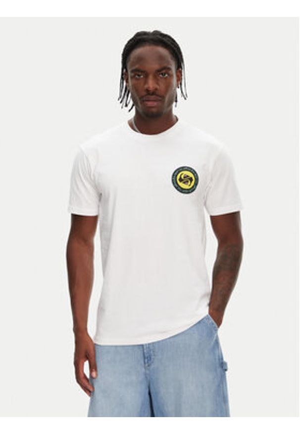 Quiksilver T-Shirt Circle Back Ss EQYZT08054 Biały Regular Fit. Kolor: biały. Materiał: bawełna
