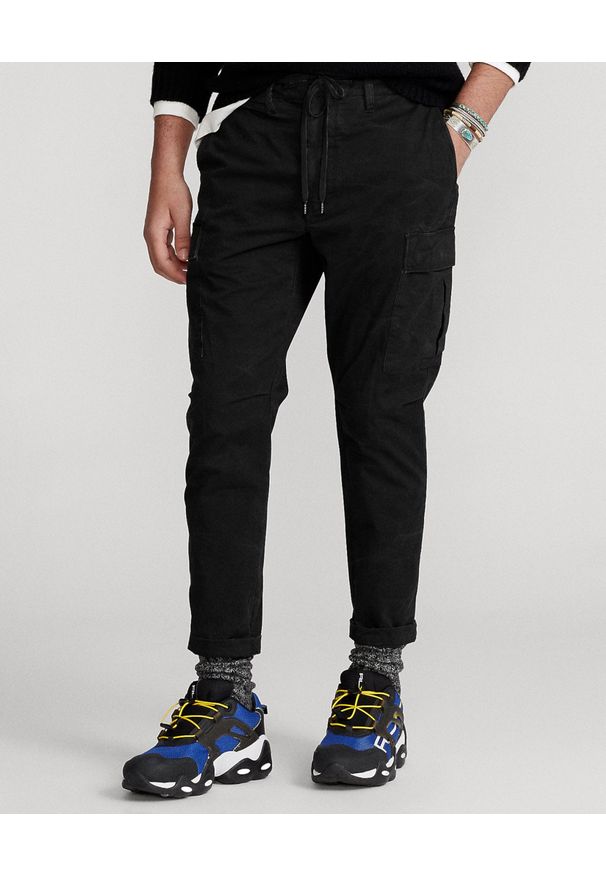 Ralph Lauren - RALPH LAUREN - Czarne spodnie cargo. Kolor: czarny. Materiał: bawełna, tkanina. Styl: klasyczny