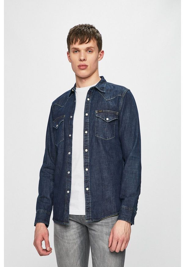 Lee - LEE WESTERN SHIRT MĘSKA KOSZULA JEANSOWA BLUEPRINT L643PLLH 112115418. Materiał: jeans