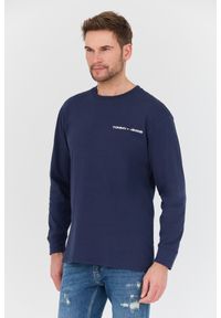 Tommy Jeans - TOMMY JEANS Granatowy męski longsleeve, Rozmiar L. Kolor: niebieski. Długość rękawa: długi rękaw #5