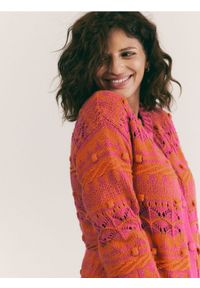 Reserved - Wzorzysty kardigan z bawełną - wielobarwny. Materiał: bawełna #1