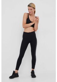 DKNY - Dkny legginsy damskie kolor czarny z aplikacją. Kolor: czarny. Materiał: skóra, dzianina, materiał. Wzór: aplikacja #2