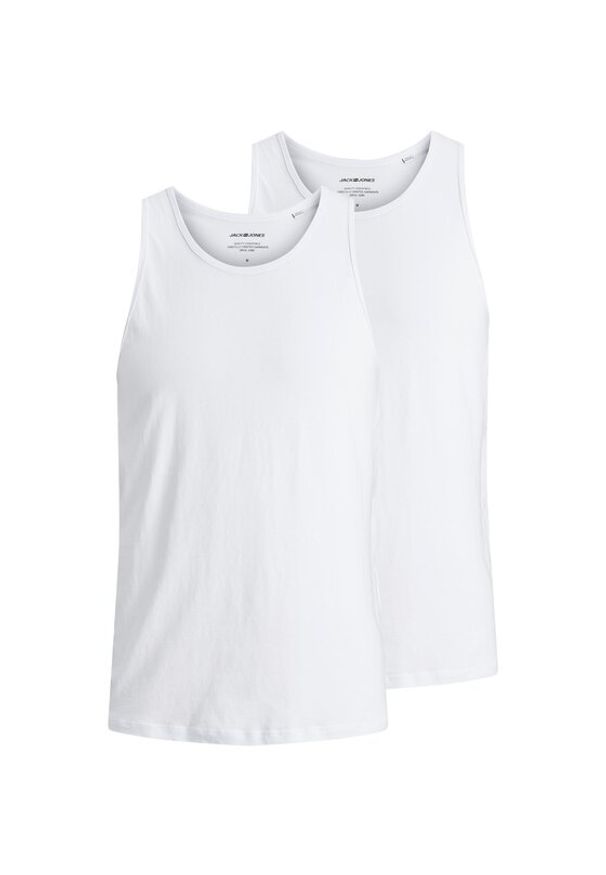 Jack & Jones Komplet tank topów Basic 12133910 Biały Regular Fit. Kolor: biały. Materiał: bawełna
