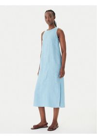 Marella Sukienka letnia Velo 2615221352 Błękitny Regular Fit. Kolor: niebieski. Materiał: len. Sezon: lato #1