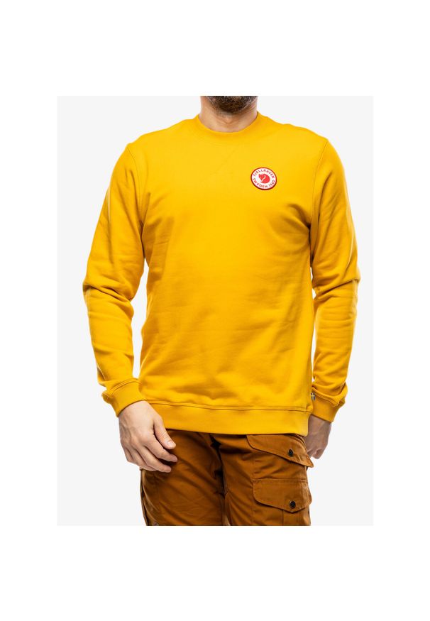 Fjällräven - Bluza bawełniana męska Fjallraven 1960 Logo Badge Sweater M. Kolor: żółty. Materiał: bawełna