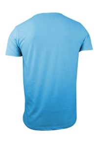 Błękitny T-Shirt (Koszulka) z Kieszonką, Bez Nadruku -Brave Soul- Męski, Okrągły Dekolt, Niebieski. Okazja: na co dzień. Kolor: niebieski. Materiał: bawełna, poliester. Sezon: wiosna, lato. Styl: casual