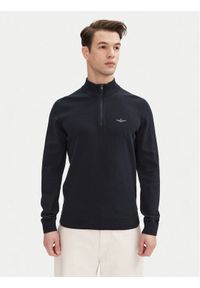 Aeronautica Militare Sweter 251MA1489L506 Granatowy Regular Fit. Kolor: niebieski. Materiał: bawełna #1