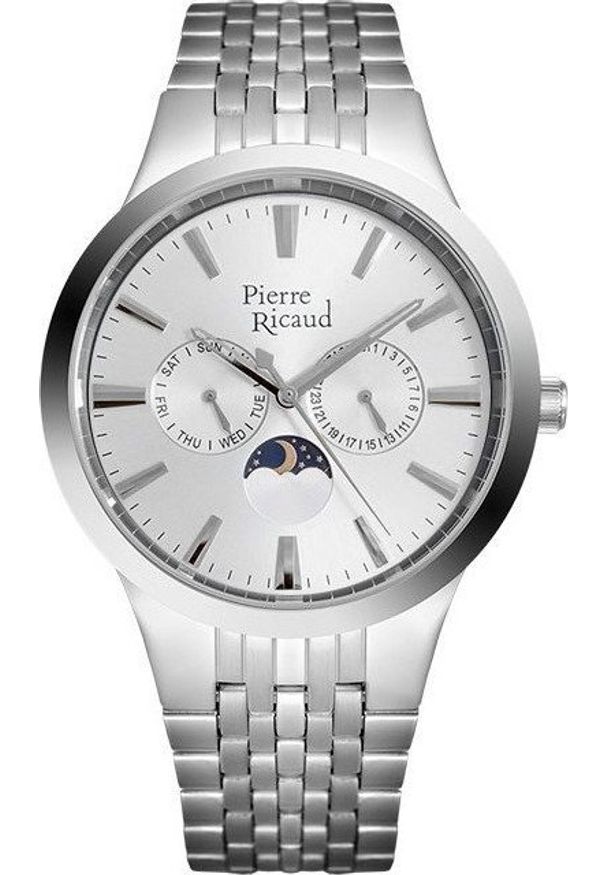 Zegarek Pierre Ricaud Zegarek męski Pierre Ricaud P97225.5113QF srebrny. Kolor: srebrny