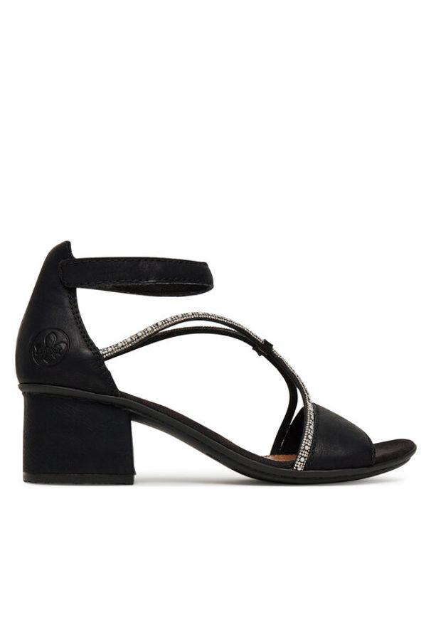 Rieker Sandały 64654-00 Czarny. Kolor: czarny. Materiał: materiał