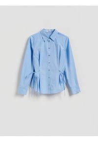 Reserved - Koszula z wiązaniami - jasnoniebieski. Kolor: niebieski. Materiał: bawełna, tkanina #1