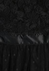 Renee - Czarna Taliowana Sukienka Midi z Ozdobną Siateczką Celerise. Kolor: czarny. Długość: midi #3