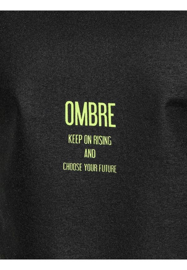 Zielona bluza Ombre Clothing z nadrukiem, bez kaptura, klasyczna