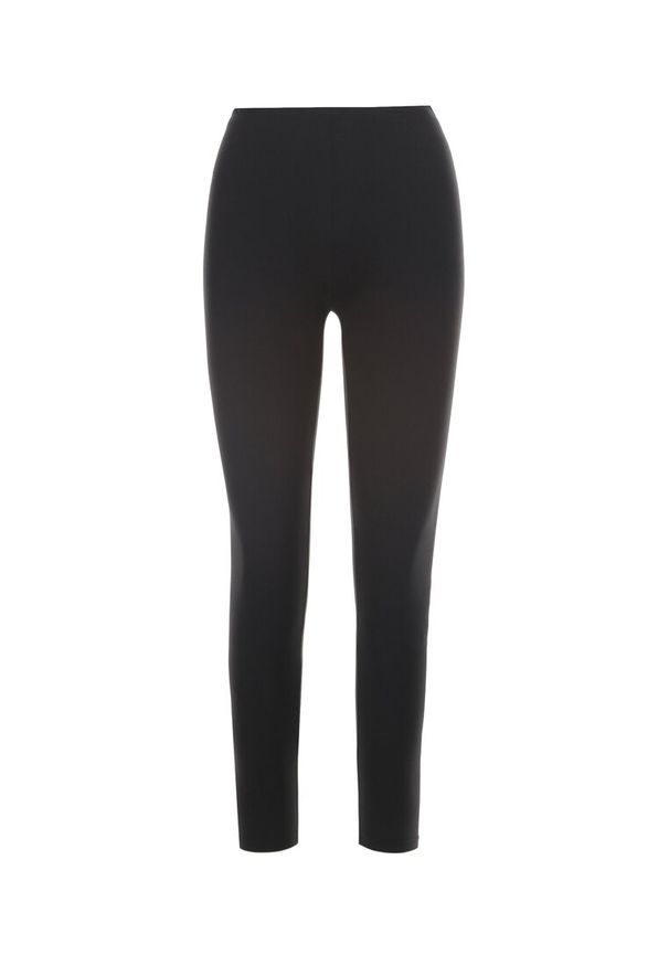 Born2be - Czarne Legginsy Savaretis. Kolor: czarny. Materiał: dresówka, dzianina. Długość: długie. Wzór: gładki. Styl: sportowy
